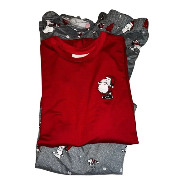 Munki Munki Snoopy Santa Holiday Pajama Sets Unisex couples matching pjs S & M - Picture 15 of 16